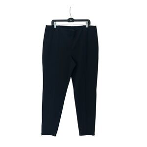 NWT $895 St John Couture Black Alexa Fit Straight Leg Pants In Caviar Size XL